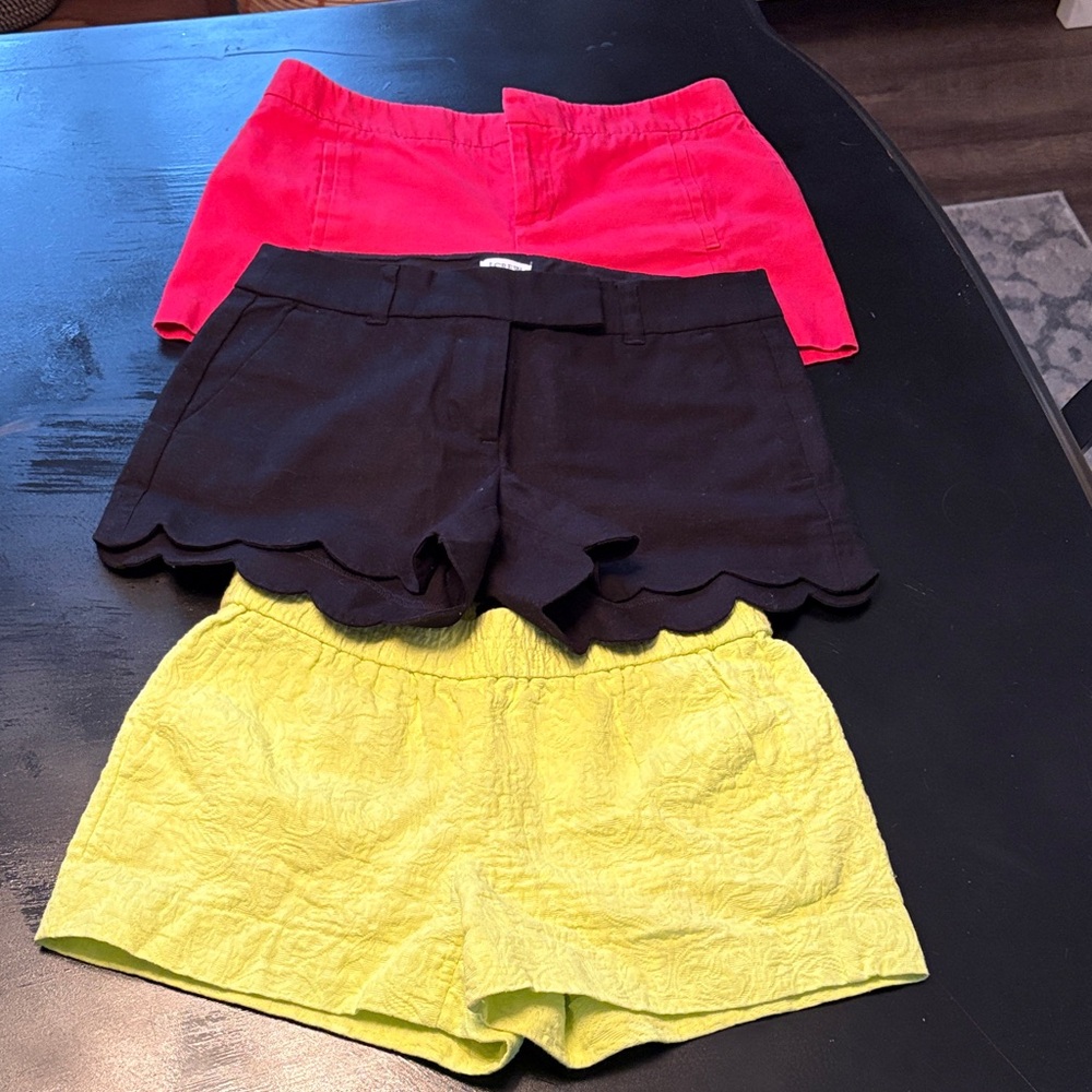 NWT J. Crew Shorts size 2, plus GAP & J. Crew shorts size 0 Trifecta 🏆